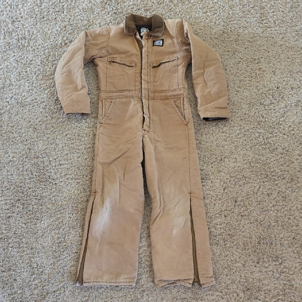 Kids Tan Canvas Coverall - Durable Workwear